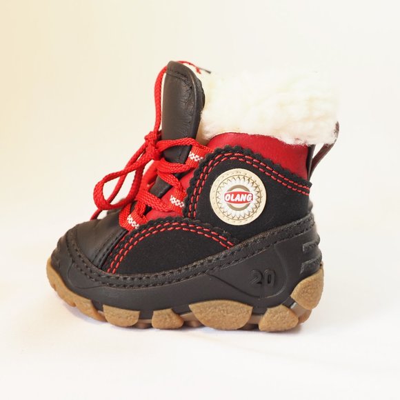 New Olang Randa Baby Boots in Nero Rosso Size 19 euro - Picture 3 of 6